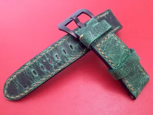 Watch Straps 24mm, Green Watch Band 26mm, Wristwatch Band, Watchstrap, Handmade Leather Watchband 22mm