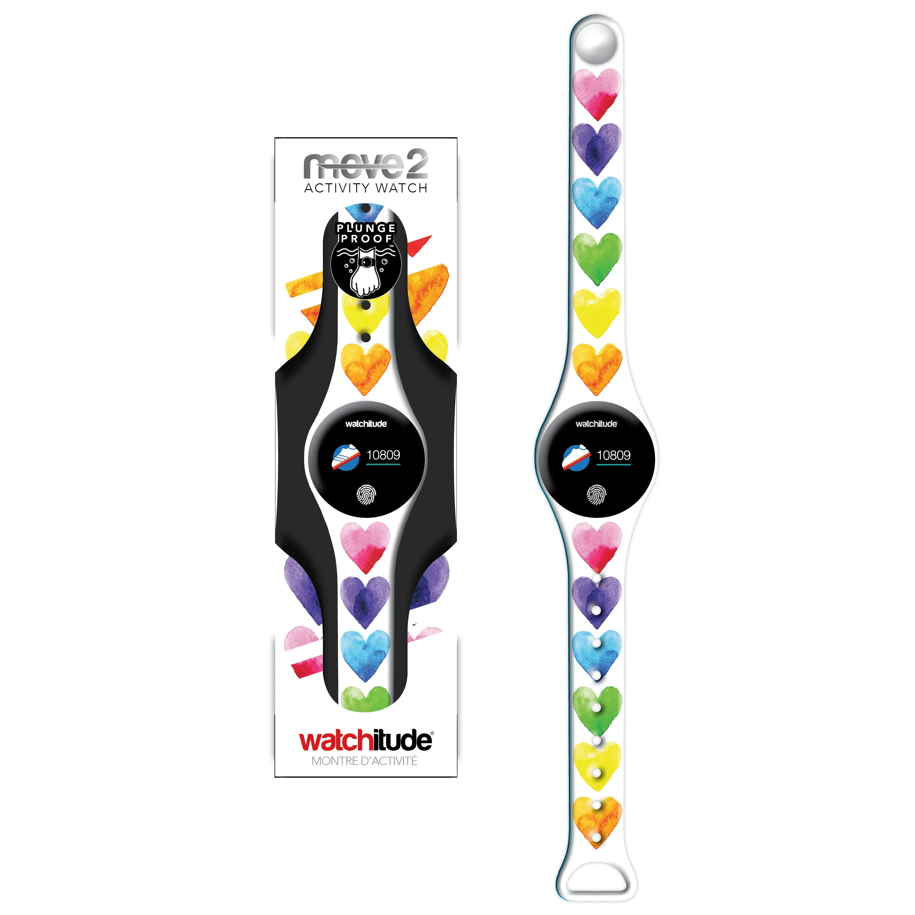 Watchitude Watercolor Hearts Move 2 Activity Watch
