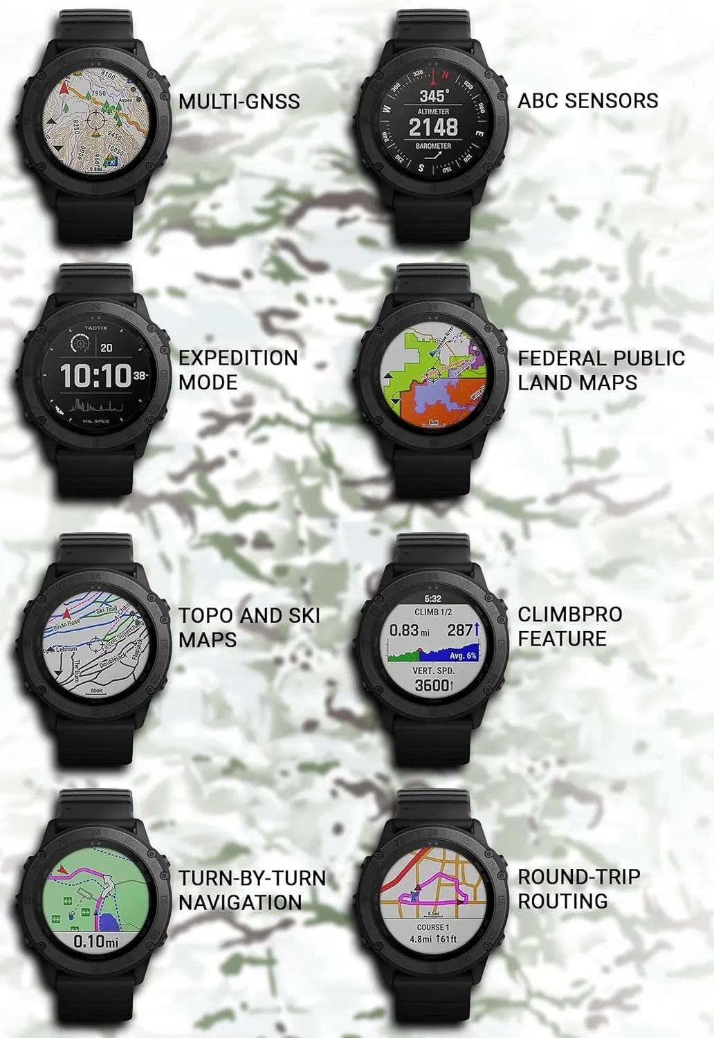 Wearable4U Garmin tactix Delta, Premium Black GPS Smartwatch with Included Ultimate Black Earbuds with Charging Power Bank Case Bundle