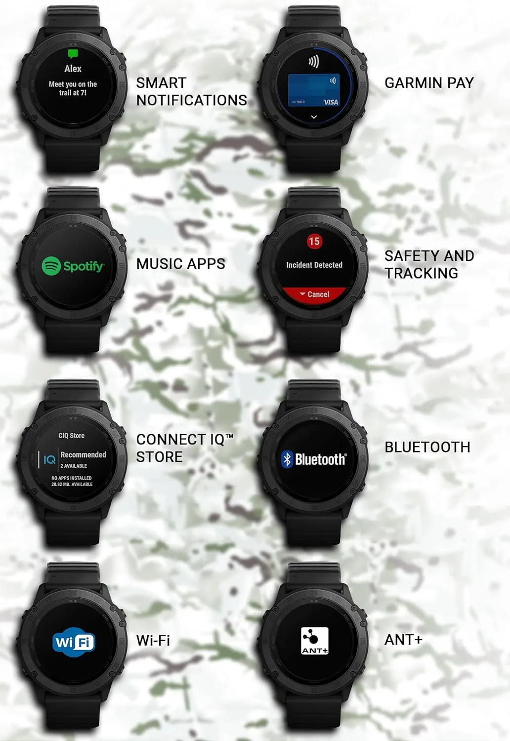 Wearable4U Garmin tactix Delta, Premium Black GPS Smartwatch with Included Ultimate Black Earbuds with Charging Power Bank Case Bundle