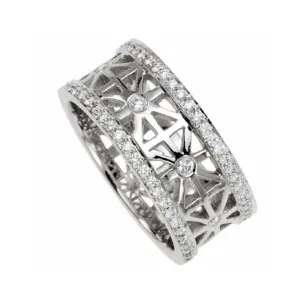 Wedding Band - 18-Karat Solid White Gold Diamond Ring
