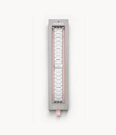 White and Stainless Silicone-Wrapped Bracelet Band for Apple Watch®