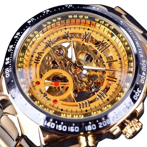 Winner Skeleton Dial Stainless Steel Watch