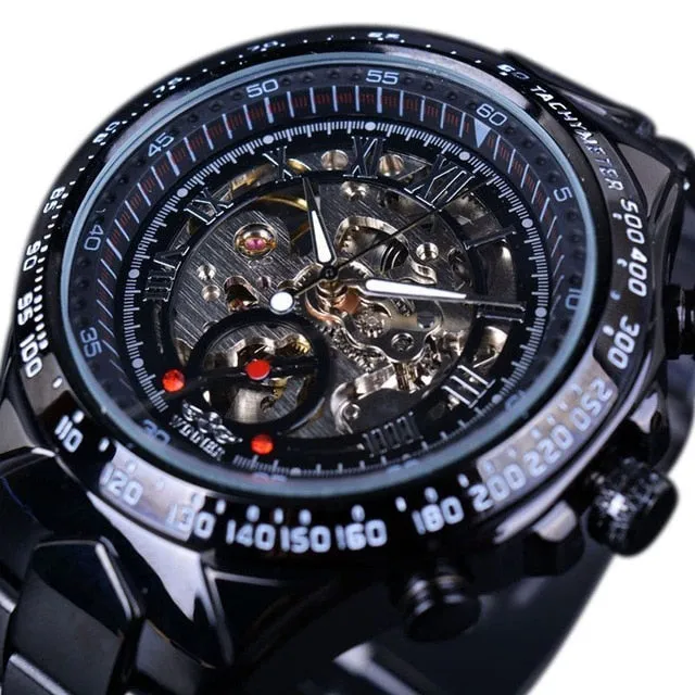 Winner Skeleton Dial Stainless Steel Watch