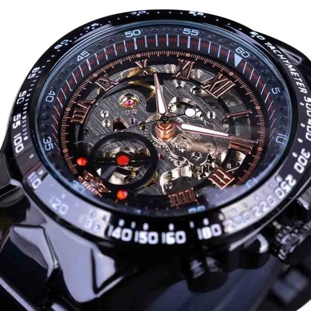 Winner Skeleton Dial Stainless Steel Watch