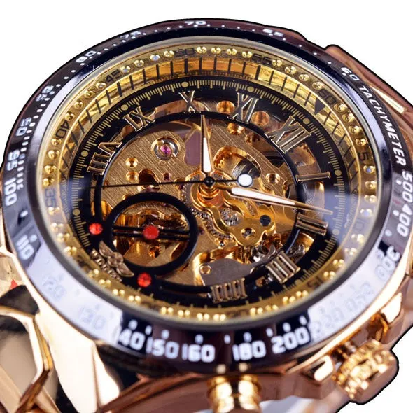 Winner Skeleton Dial Stainless Steel Watch