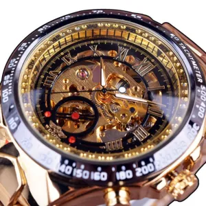 Winner Skeleton Dial Stainless Steel Watch