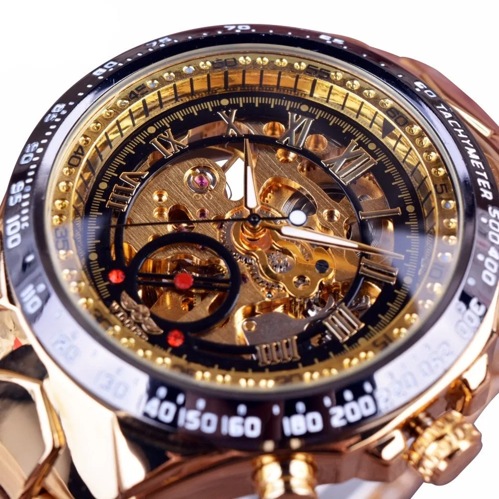 Winner Skeleton Dial Stainless Steel Watch