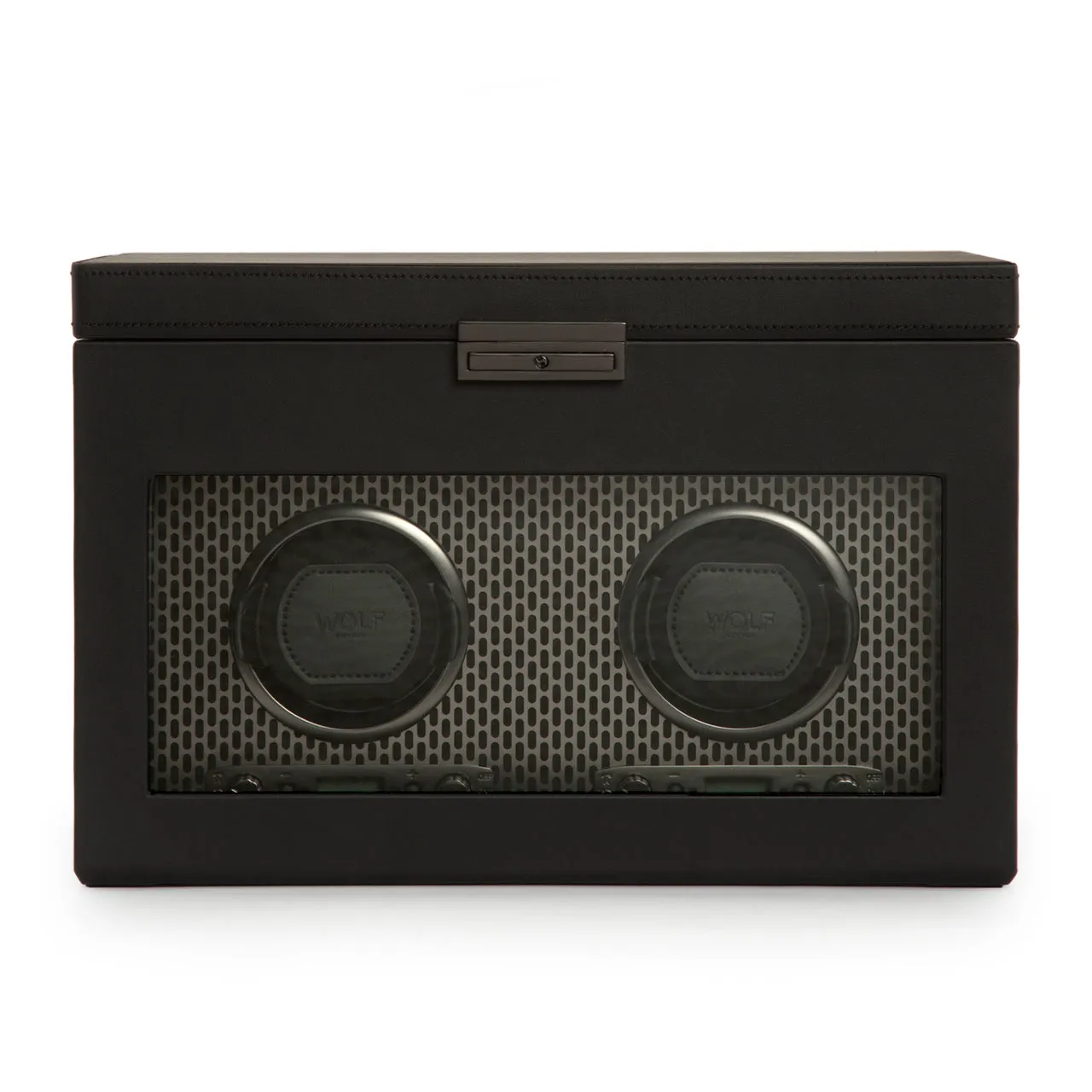 WOLF Axis Double Watch Winder with Storage - Powder Coat
