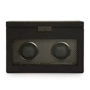 WOLF Axis Double Watch Winder with Storage - Powder Coat