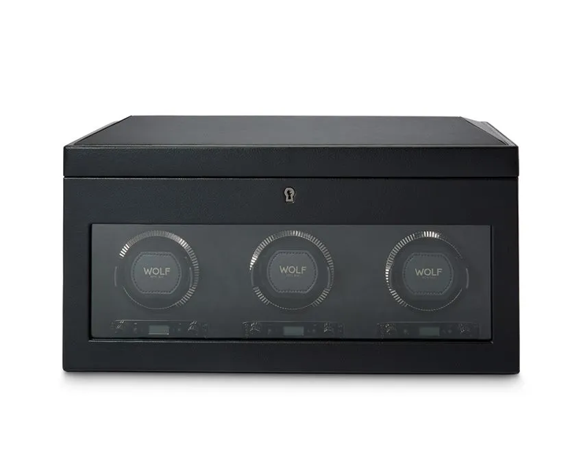 WOLF British Racing Triple Watch Winder with Storage