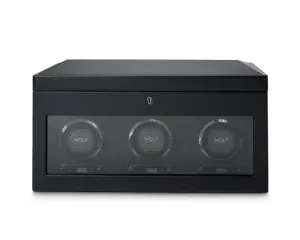 WOLF British Racing Triple Watch Winder with Storage