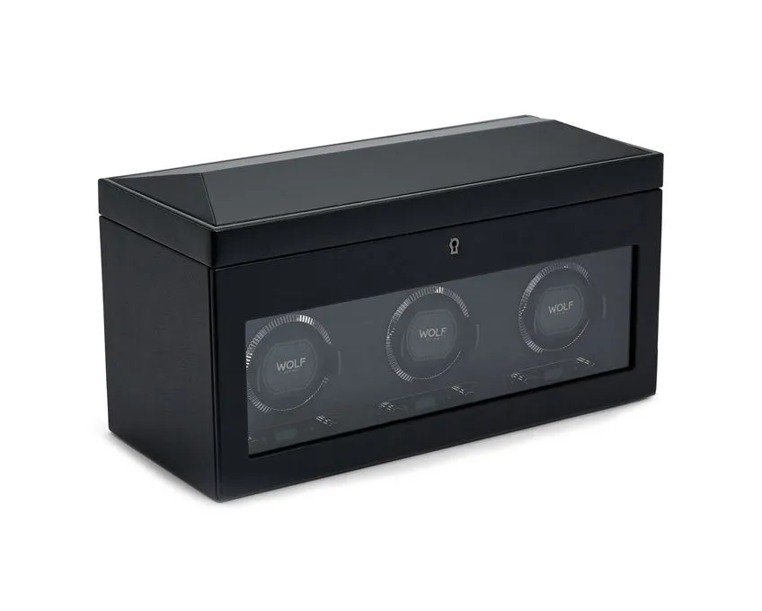 WOLF British Racing Triple Watch Winder with Storage