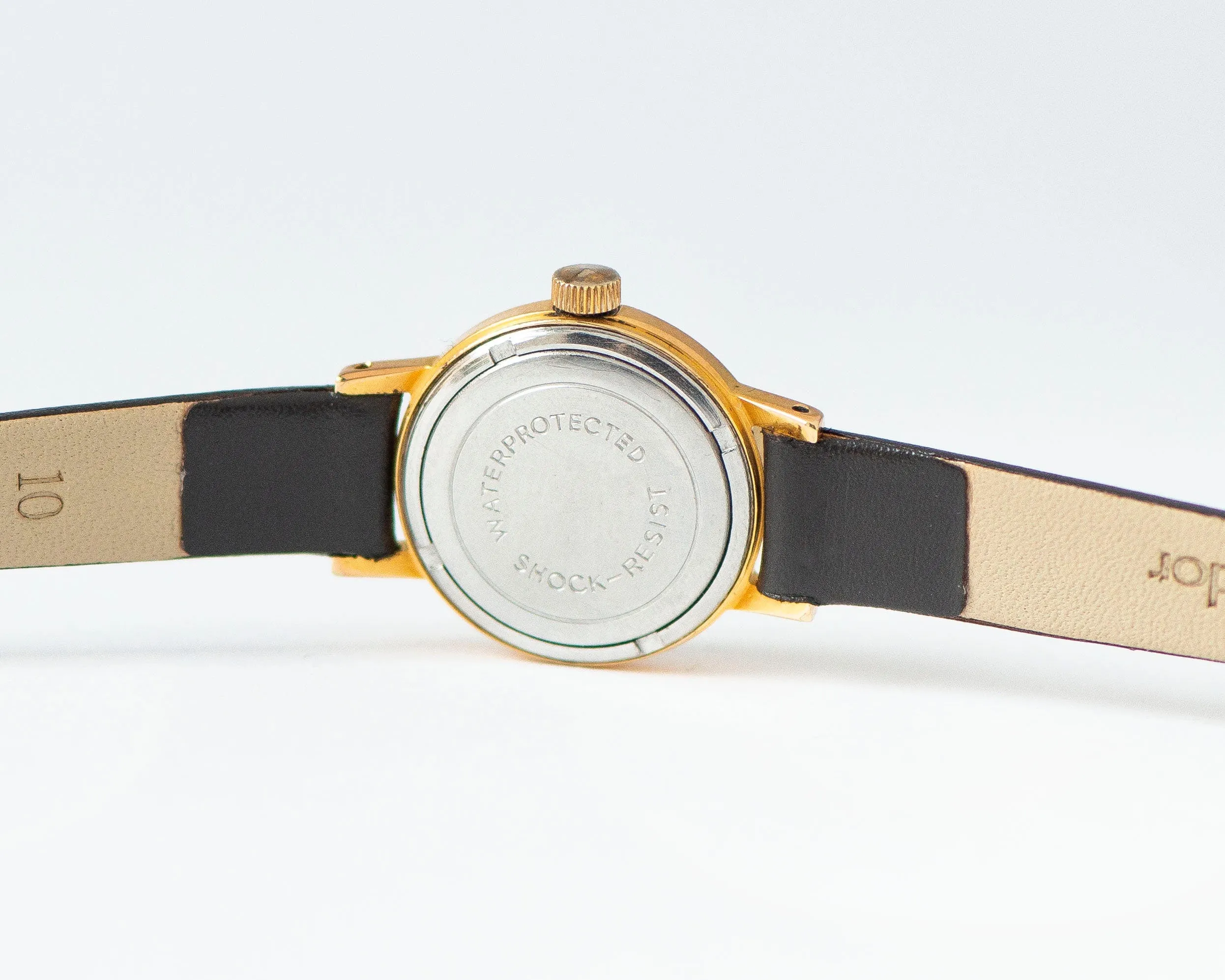 Women watch Glory gold plated vintage delicate, Roman numerals classic watch, chic wristwatch for women rare gift, new genuine leather strap
