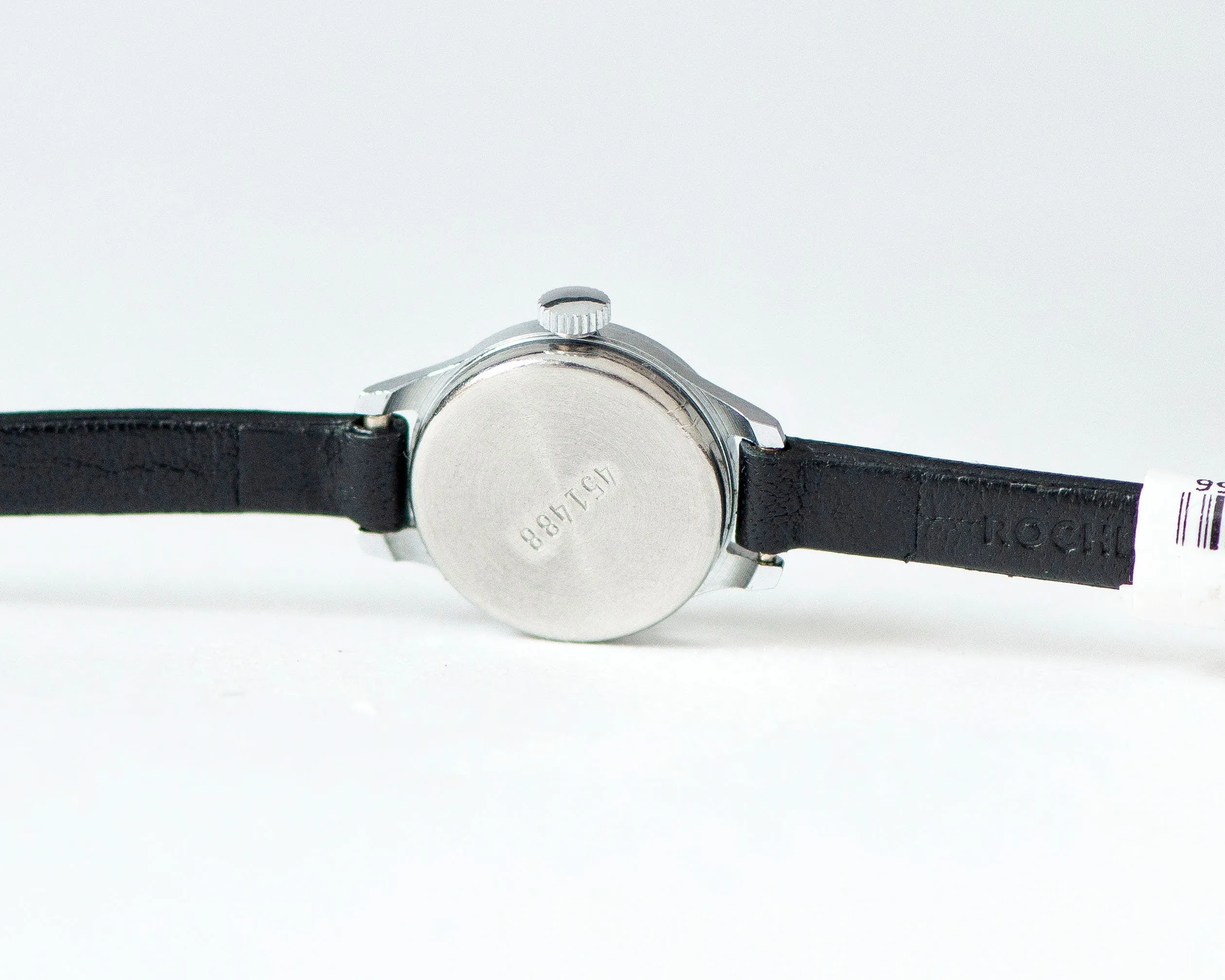 Women watch tiny vintage Seagull, lady wristwatch silver shade tiny case, delicate timepiece jewelry gift for girl, new genuine leather band