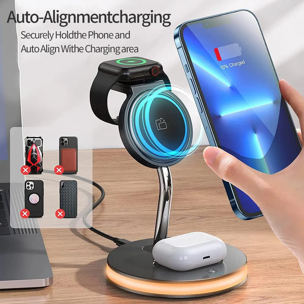 Woowooh 15W Wireless Charger Station with  Light
